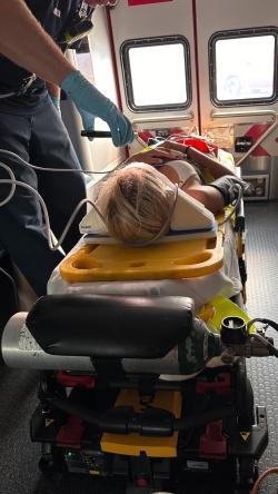 Olivia in ambulance