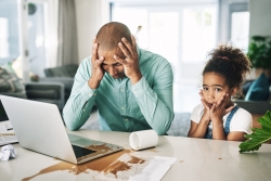 father upset over daughters spilled juice on his computer