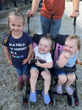 Reece and Laynie in their stroller