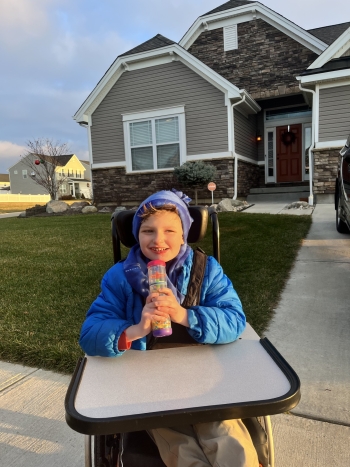 Asher Cain sitting outside