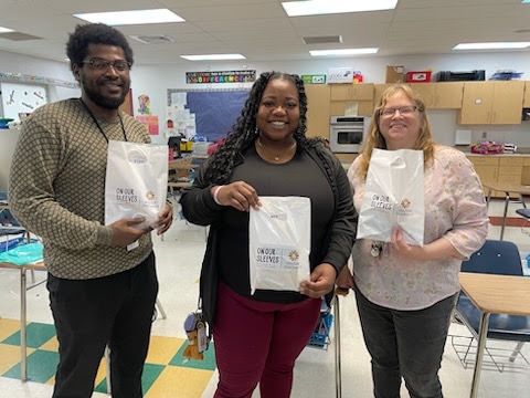 Belle Haven teachers get self-care kits from On Our Sleeves