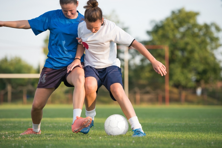 girls playing soccer ACL Dayton Children's