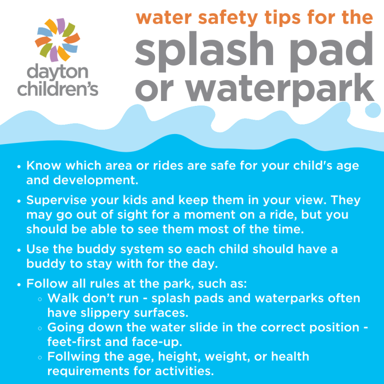 Dayton Children's water safety tips for the splash pad or waterpark
