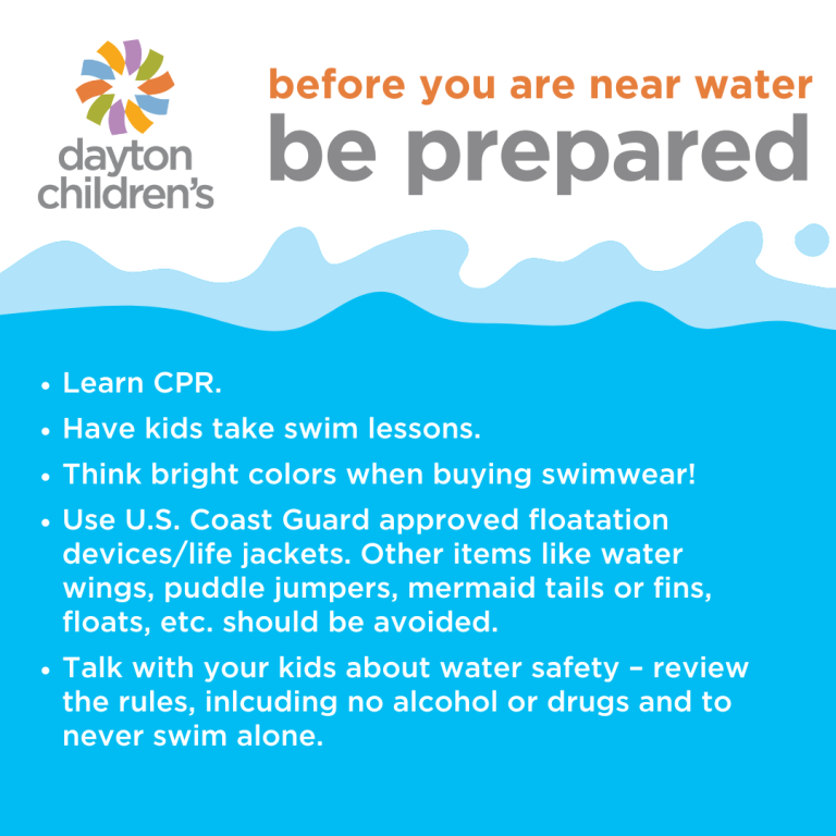 Dayton Children's water safety tips preparation