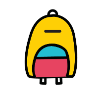 cartoon icon of a backpack