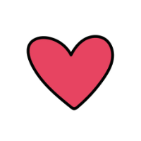 pink cartoon icon of a heart