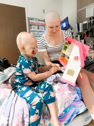 Blakely and Darcie playing together.