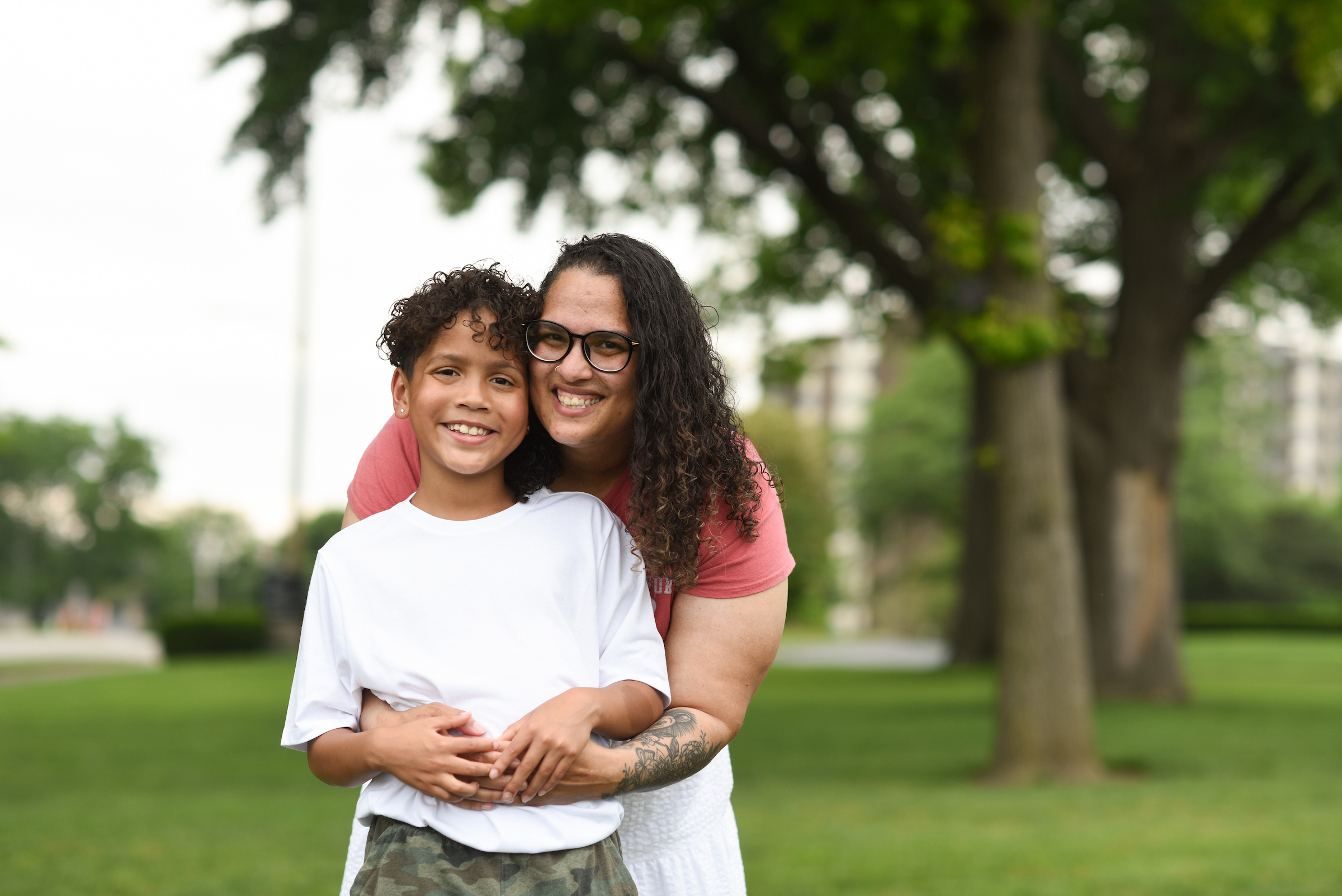 Mother and son smiling for living a healthy life