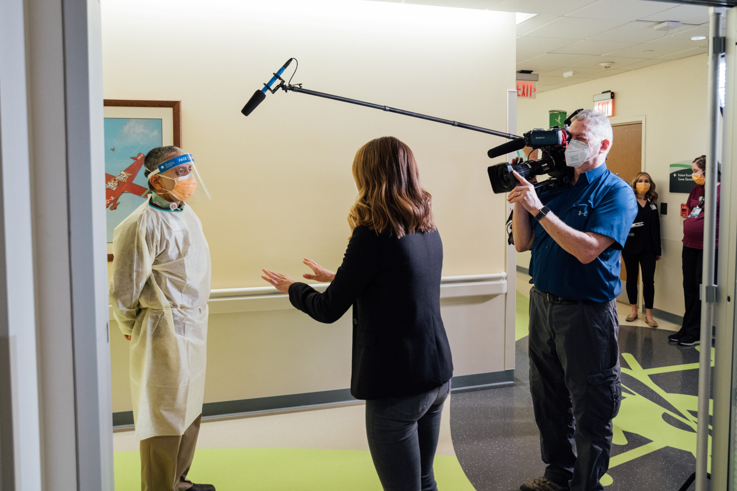 ABC news interviewing a Dayton Children’s physician.