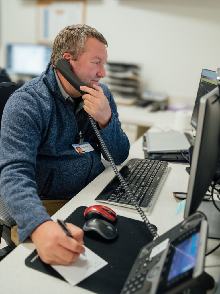 Dayton Children’s communication center team coordinating physician calls and referrals.