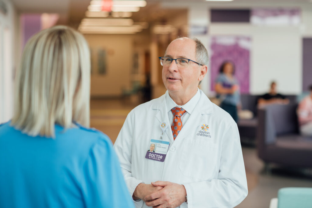 Dayton Children’s physician and nurse liaison collaborating with community providers.