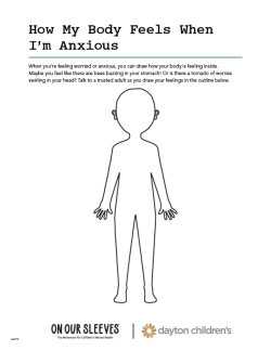 thumbnail of anxiety worksheet from On Our Sleeves