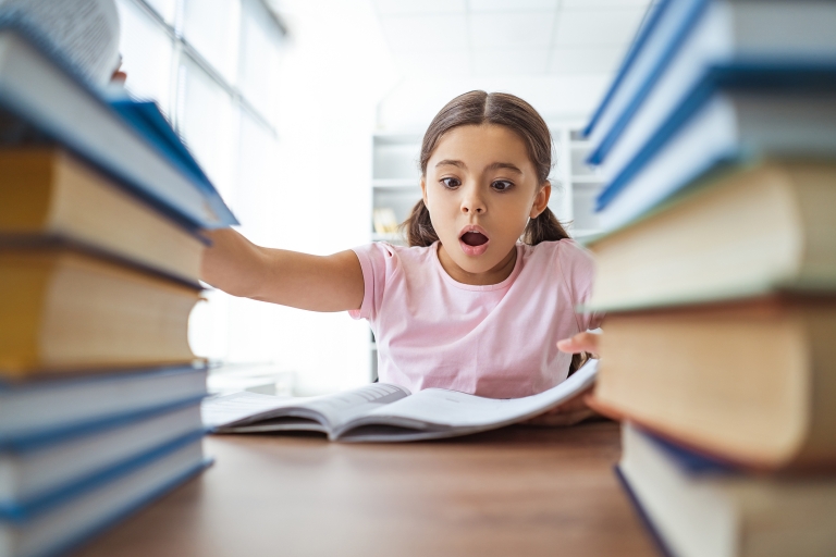 young girl stresses over testing at school