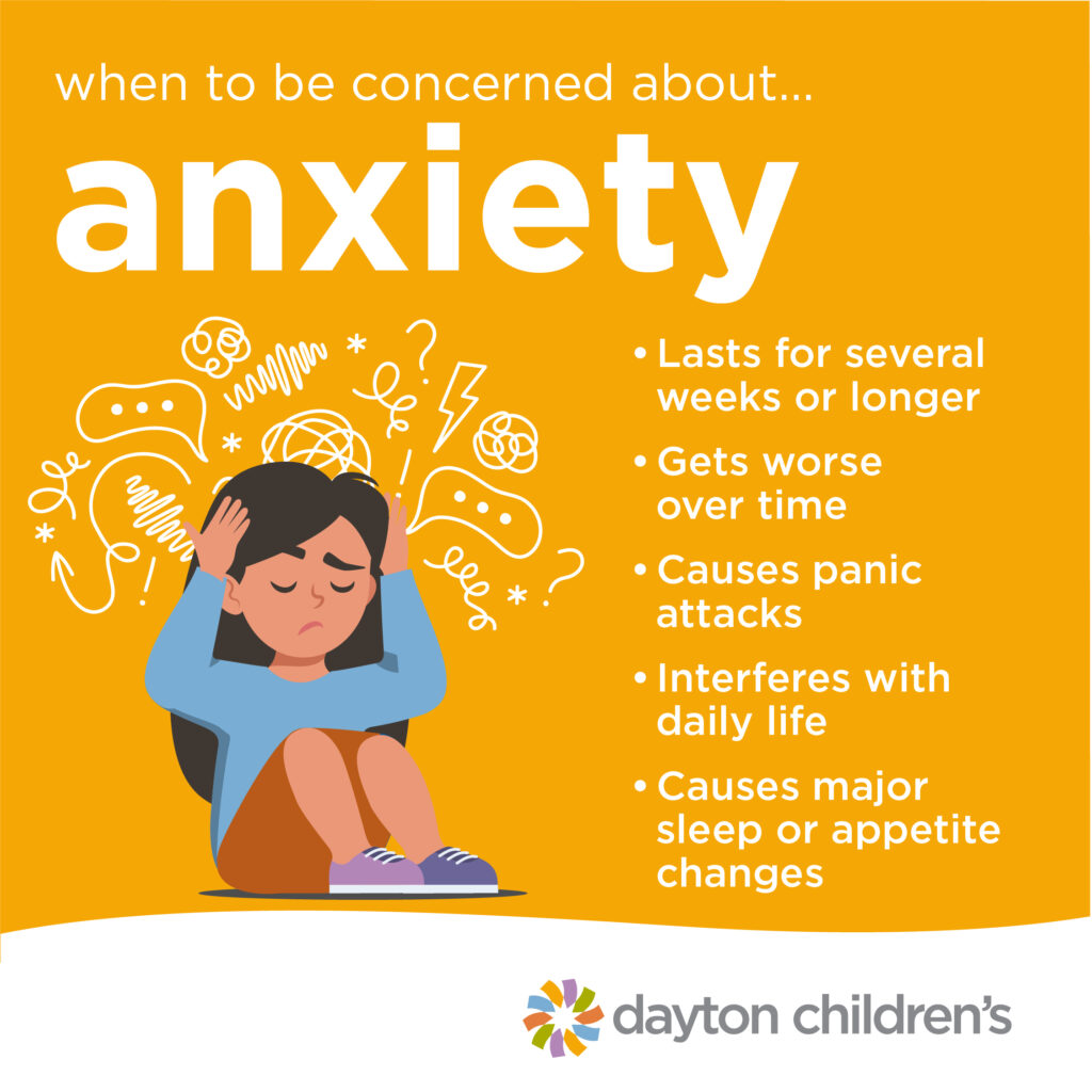 When to be Concerned graphic for anxiety