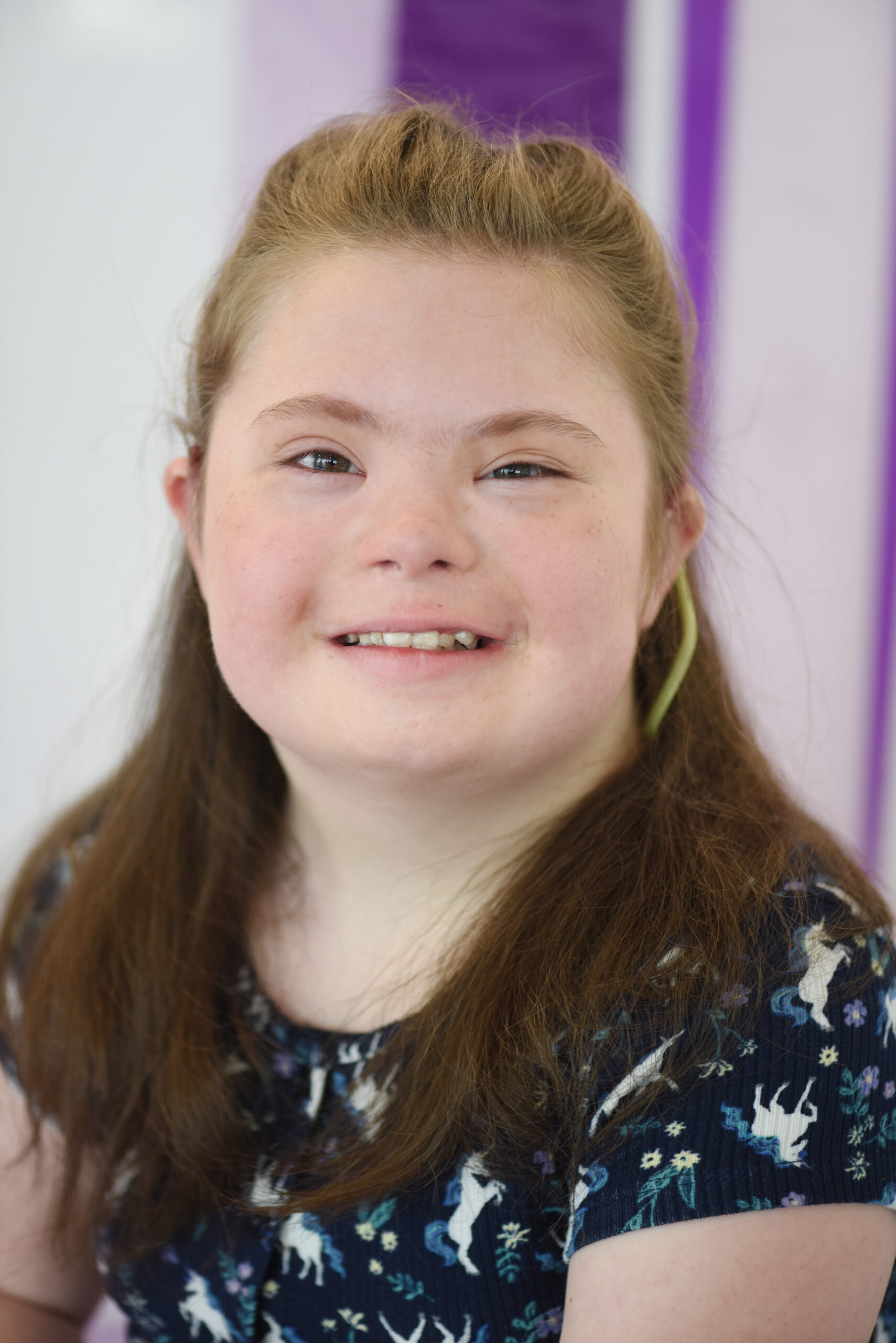 Avery smiles for a photo at Dayton Children's