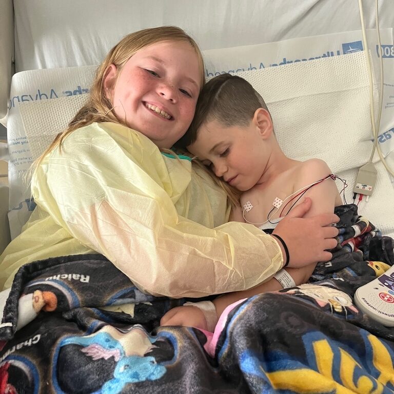 Eric in bed at Dayton Children's