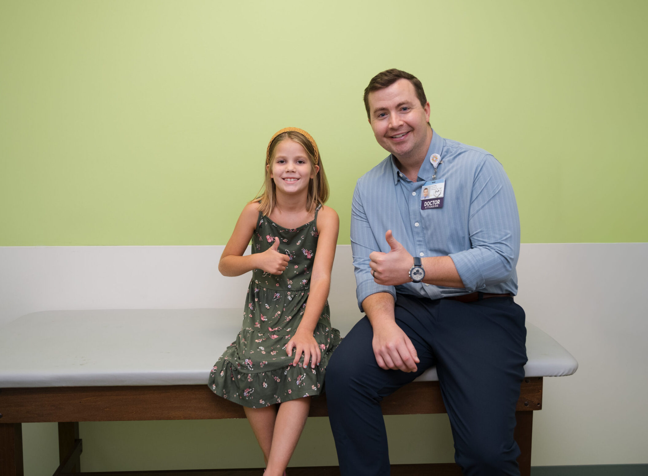 Dr. Gajewski poses with an ortho patient