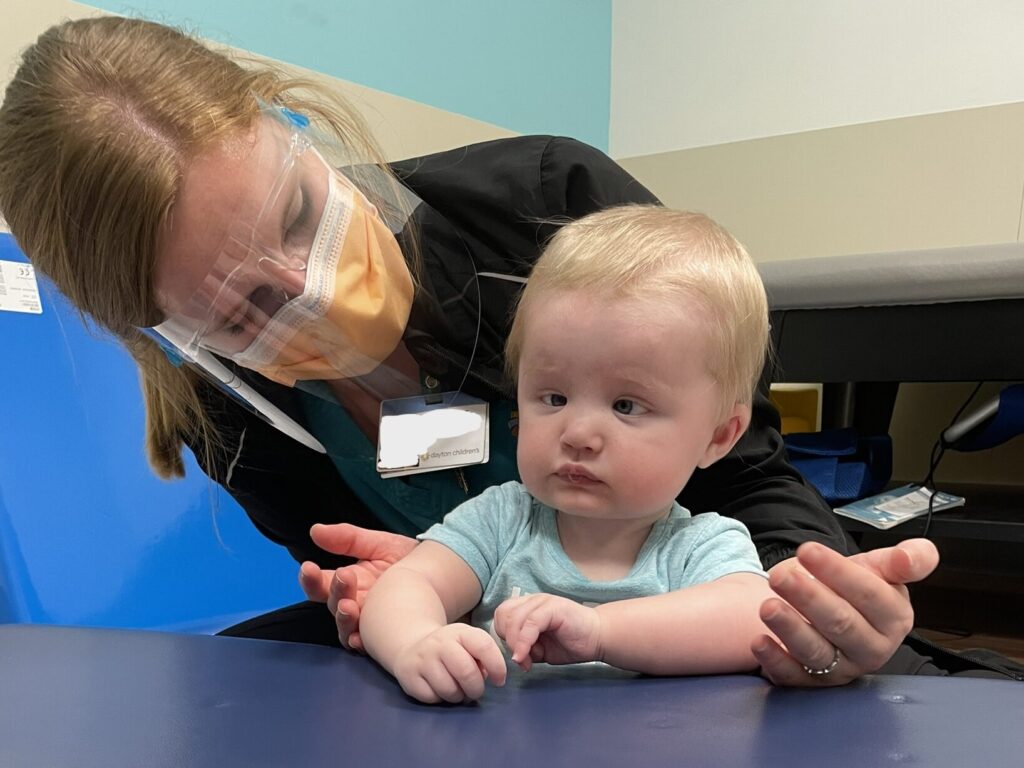 Everleigh at an appointment at Dayton Children's